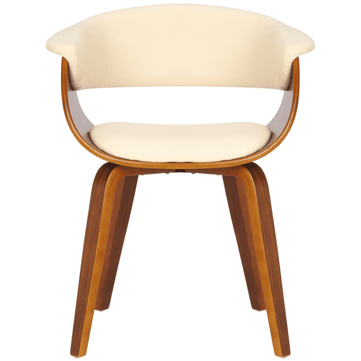 Silla Bruce de madera & polipiel Simil cuero Crema 55X60X75 cm