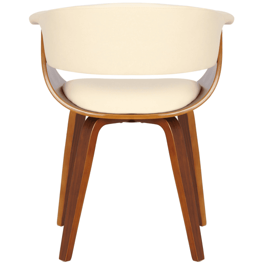 Silla Bruce de madera & polipiel Simil cuero Crema 55X60X75 cm
