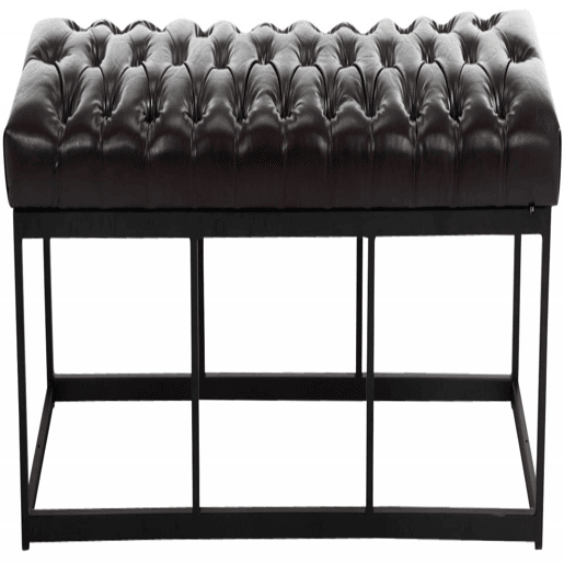 Taburete Pie de Cama Amun Con Base en Negro Simil cuero Marrón 38X150X46 cm Taburete Pie de Cama Amun Con Base en Negro Simil cuero Marrón 38X150X46 cm