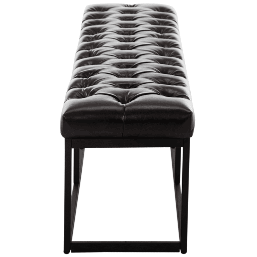 Taburete Pie de Cama Amun Con Base en Negro Simil cuero Marrón 38X150X46 cm Taburete Pie de Cama Amun Con Base en Negro Simil cuero Marrón 38X150X46 cm