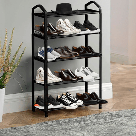 Estante Sapateira 5 Prateleiras Sir Preto 63x20x79cm 7house