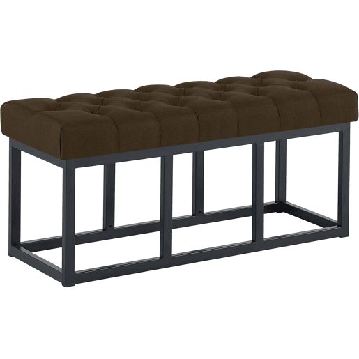 Banco Amun tapizado en tela con estructura negra Marrón 38X100X46 cm Banco Amun tapizado en tela con estructura negra Marrón 38X100X46 cm