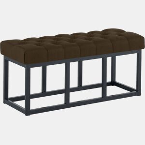 Banco Amun tapizado en tela con estructura negra Marrón 38X100X46 cm