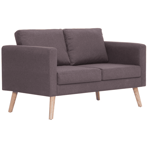 vidaXL 2 pcs conjunto de sofás tecido cinzento-acastanhado vidaXL 2 pcs conjunto de sofás tecido cinzento-acastanhado