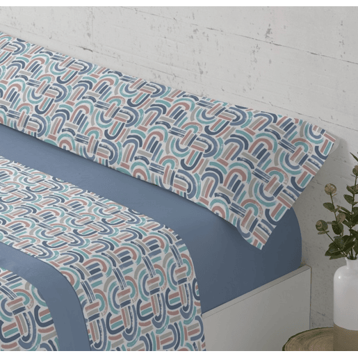 Conjunto de lençóis de três peças cama 105cm Arc Azul Donegal Collections