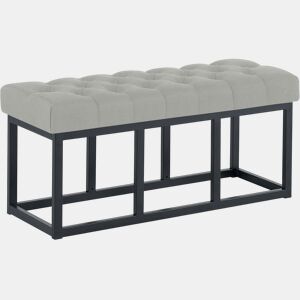 Taburete Pie de Cama Amun Tela & Negro Gris 38X100X46 cm