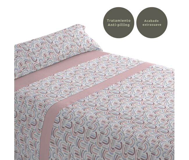 Juego de sábanas tres piezas cama de 135cm arc rosa donegal collections