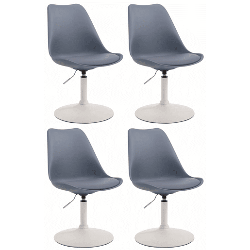 Set de 4 sillas de comedor Maverick con pie de trompeta Plástico Gris 57X48X76 cm