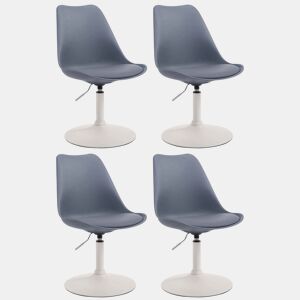 Set de 4 sillas de comedor Maverick con pie de trompeta Plástico Gris 57X48X76 cm