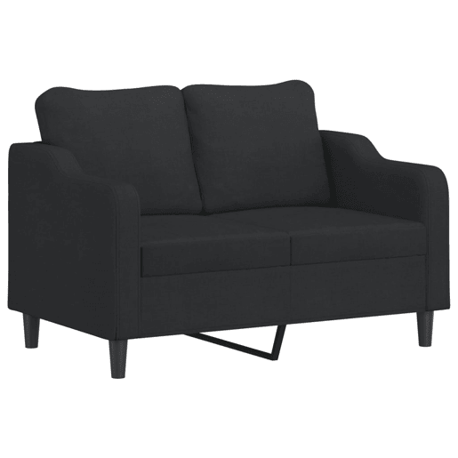 vidaXL 2 pcs conjunto de sofás com almofadões tecido preto vidaXL 2 pcs conjunto de sofás com almofadões tecido preto