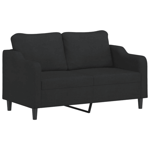 vidaXL 2 pcs conjunto de sofás com almofadões tecido preto vidaXL 2 pcs conjunto de sofás com almofadões tecido preto