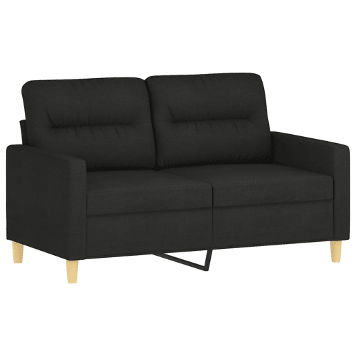 vidaXL 3 pcs conjunto de sofás com almofadas tecido preto