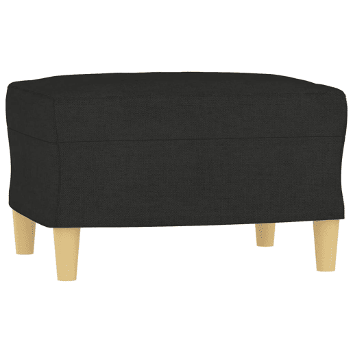 vidaXL 3 pcs conjunto de sofás com almofadas tecido preto