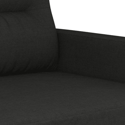 vidaXL 3 pcs conjunto de sofás com almofadas tecido preto