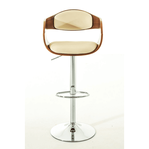 Set De 2 Taburetes Kingston En Simil Cuero Nogalcrema 48X50X88 cm