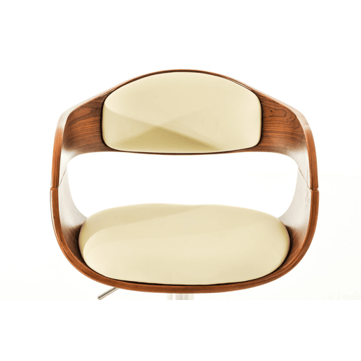 Set De 2 Taburetes Kingston En Simil Cuero Nogalcrema 48X50X88 cm