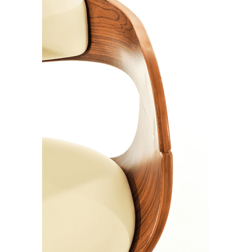 Set De 2 Taburetes Kingston En Simil Cuero Nogalcrema 48X50X88 cm