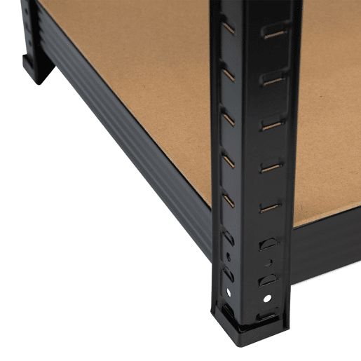 Pack 2 Prateleiras Modulares Pretas com 5 Prateleiras Ajustáveis u200Bu200B180x90x40cm 875Kg 7house