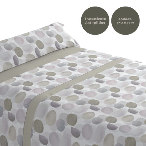 Conjunto de lençóis de três peças cama 105cm Circ Bege Donegal Collections