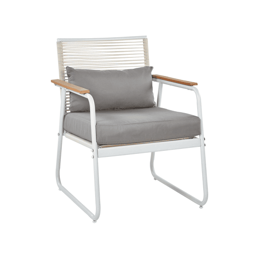 Conjunto de jardim com mesa 4 lugares POMONTE Metal Branco