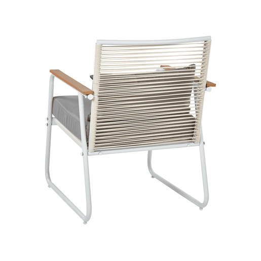 Conjunto de jardim com mesa 4 lugares POMONTE Metal Branco