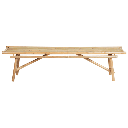 Conjunto de 2 bancos de jardim TINDARI 180 cm Madeira de bambu Castanho claro