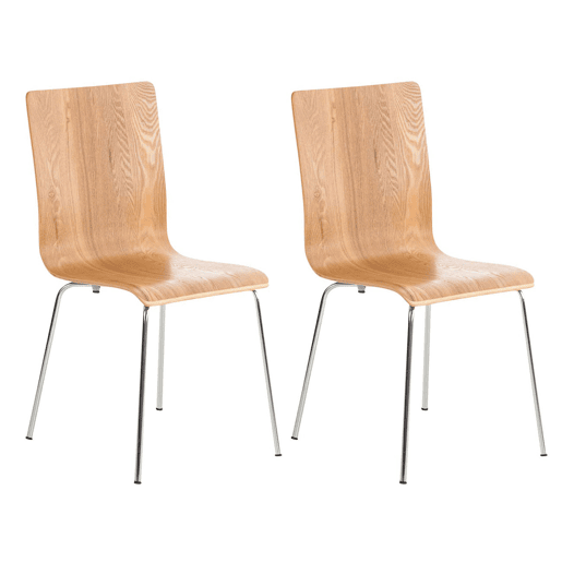 Juego de 2 Sillas de Espera Pepe Madera Roble 47X43X87 cm