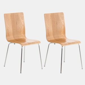 Juego de 2 Sillas de Espera Pepe Madera Roble 47X43X87 cm