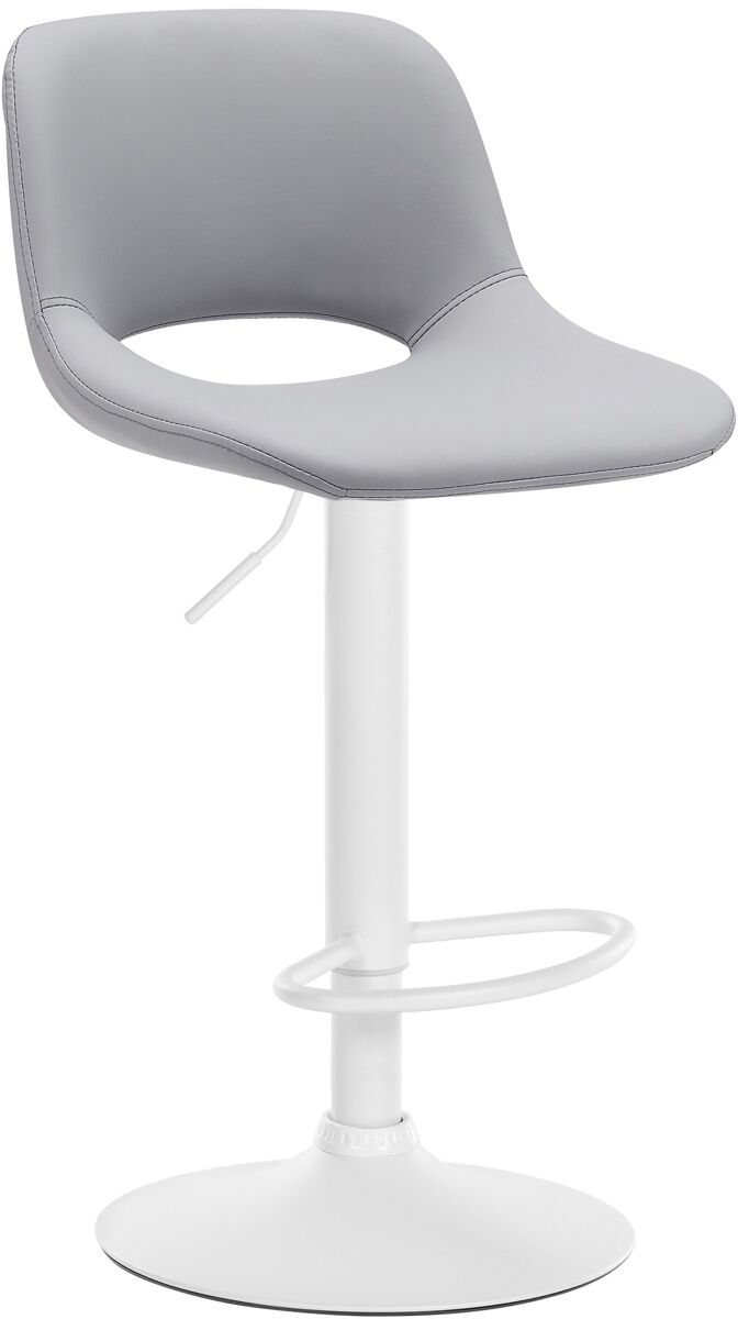 Taburete de bar camden en polipiel simil cuero gris 46x42x86 cm