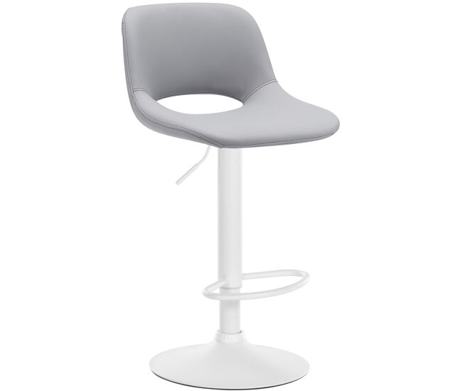 Taburete de bar camden en polipiel simil cuero gris 46x42x86 cm