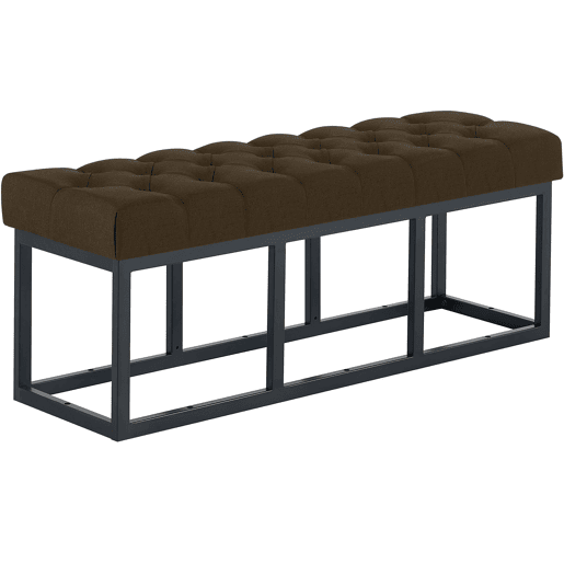 Banco Amun tapizado en tela con estructura negra Marrón 38X120X46 cm