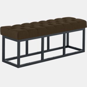 Banco Amun tapizado en tela con estructura negra Marrón 38X120X46 cm