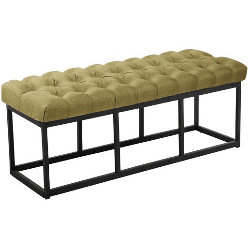 Taburete Pie de Cama Amun Tela & Negro Verde 38X120X46 cm