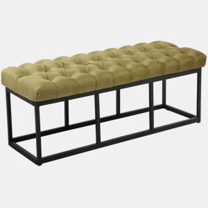 Taburete Pie de Cama Amun Tela & Negro Verde 38X120X46 cm