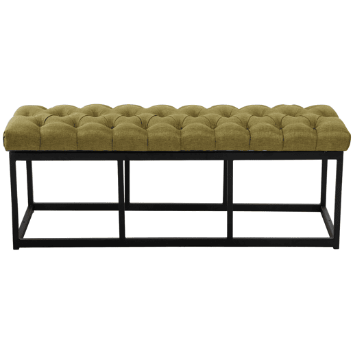 Taburete Pie de Cama Amun Tela & Negro Verde 38X120X46 cm