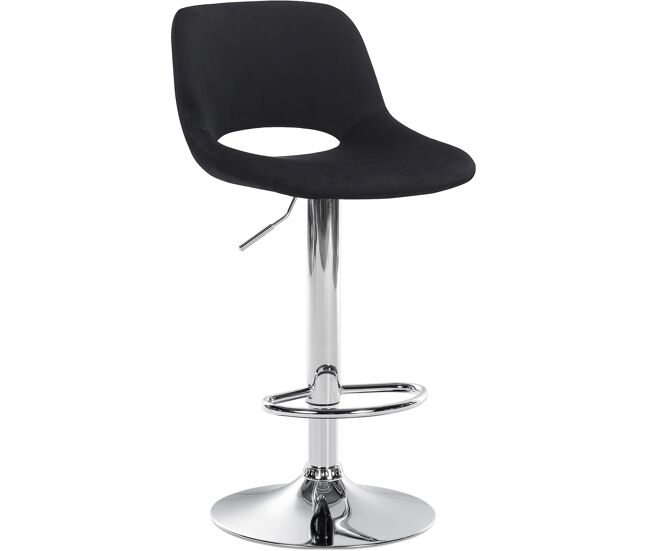 Taburete de bar camden en terciopelo negro 46x42x86 cm