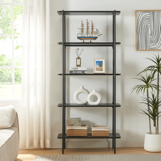 Estantes de Prateleiras Samnanger de 5 níveis aglomerado 180x80x34cm - Preto en.casa
