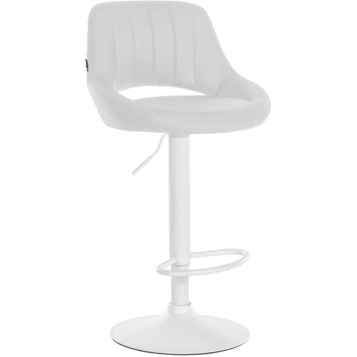 Taburete de bar Milet en polipiel Simil cuero Blanco 48X47X85 cm
