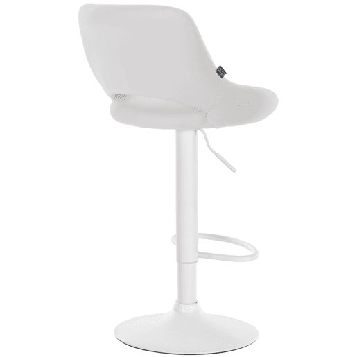 Taburete de bar Milet en polipiel Simil cuero Blanco 48X47X85 cm