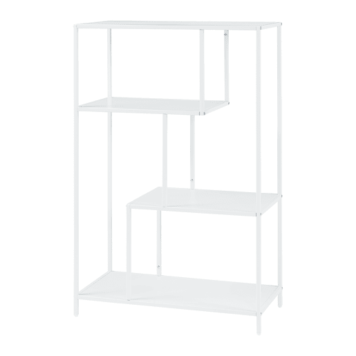 Estantes de Prateleiras Reisjärvi de 4 níveis em aço 115x75x35cm - Branco mate en.casa