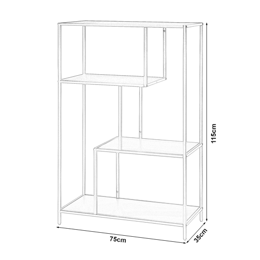 Estantes de Prateleiras Reisjärvi de 4 níveis em aço 115x75x35cm - Branco mate en.casa