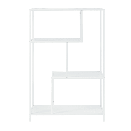 Estantes de Prateleiras Reisjärvi de 4 níveis em aço 115x75x35cm - Branco mate en.casa