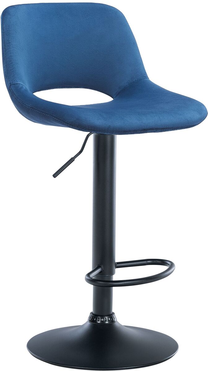 Taburete de bar camden en terciopelo azul 46x42x86 cm