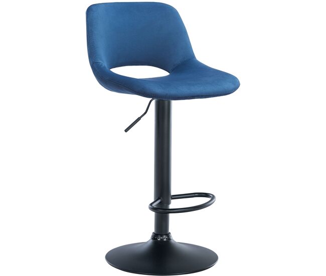 Taburete de bar camden en terciopelo azul 46x42x86 cm