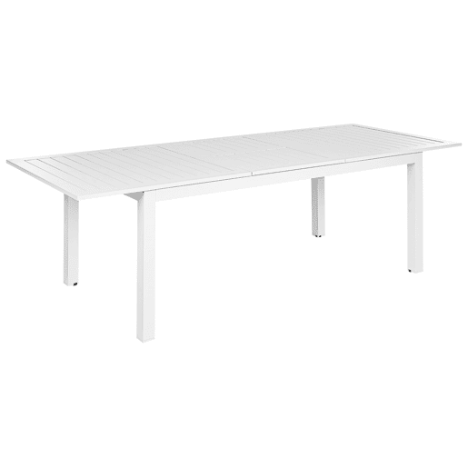 Mesa de refeição de jardim extensível SKALOMA 180240 cm 90 cm Metal Branco