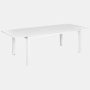 Mesa de refeição de jardim extensível SKALOMA 180240 cm 90 cm Metal Branco