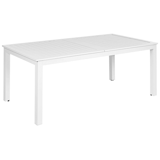 Mesa de refeição de jardim extensível SKALOMA 180240 cm 90 cm Metal Branco