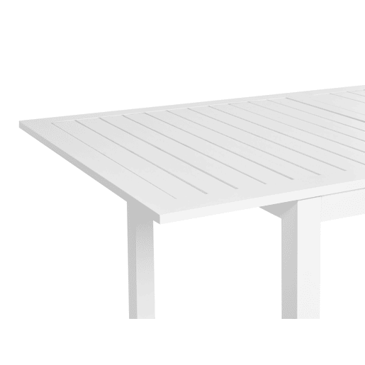 Mesa de refeição de jardim extensível SKALOMA 180240 cm 90 cm Metal Branco