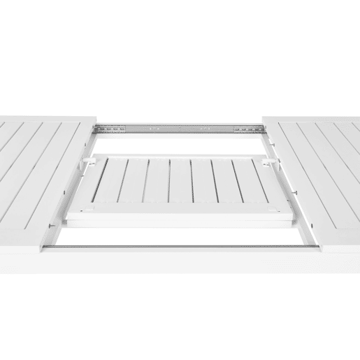 Mesa de refeição de jardim extensível SKALOMA 180240 cm 90 cm Metal Branco