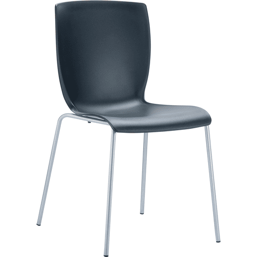 Set de 2 sillas apilables Mio Plástico Negro 60X47X80 cm